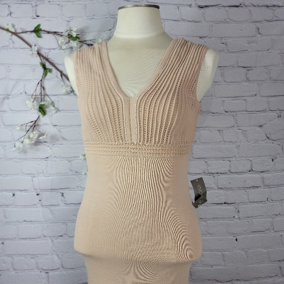 - NYC EVA MENDES NUDE KNITTED COCKTAIL DRESS… - Picture 4 of 16
